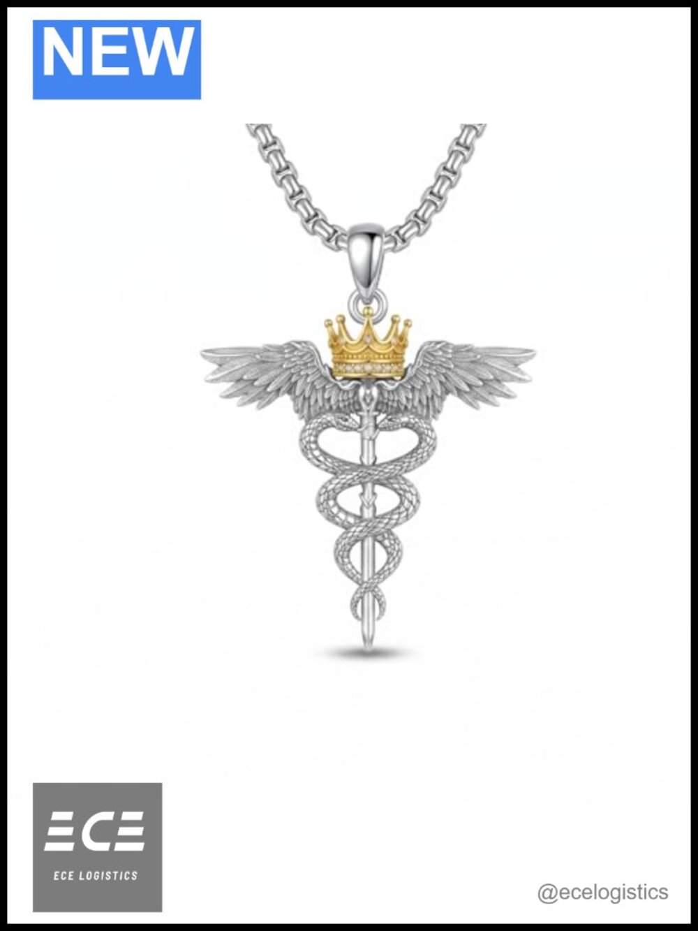 925 Sterling Silver Caduceus Nurse Necklace Medical Graduation Gift